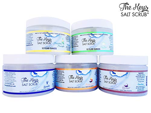 The Keys Salt Scrub Premium Exfoliating Sea Salt Body Skin Scrubs – Made with Pure Florida Sea Salt (Lavender, 12 oz)