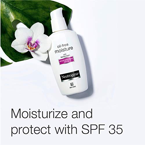 Neutrogena Oil-Free Daily Long Lasting Facial Moisturizer & Neck Cream with SPF 35 Sunscreen & Glycerin, Non-Greasy, Oil…
