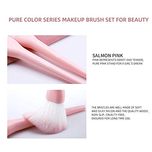 MSQ Make Up Brushes 8Pcs Makeup Brush Set Foundation Brush Blending Brush Eyeshadow Brushes Eye Brushes Set with Bag…