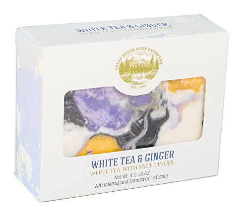 White Tea and Ginger Soap (4Oz) – Handmade Soap Bar with Essential Oils- Organic and All-Natural – by Falls River Soap…