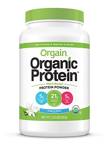 Orgain Organic Vegan Protein Powder, Vanilla Bean – 21g of Plant Based Protein, Low Net Carbs, Gluten Free, Lactose Free…