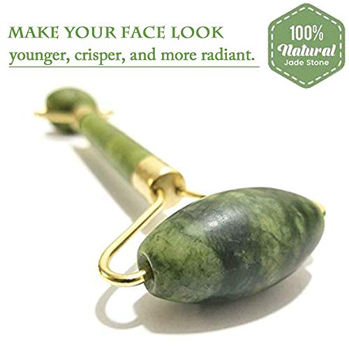 Ocim Jade Roller,100% Natural Facial Jade Stone for Face and Eyes Massage-Rejuvenate Skin & Remove Wrinkles