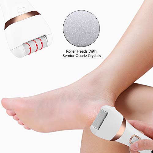 Electric Foot Callus Remover Kit, Elmchee Rechargeable callous removers 3 Grinding Heads Waterproof foot scrubber file…
