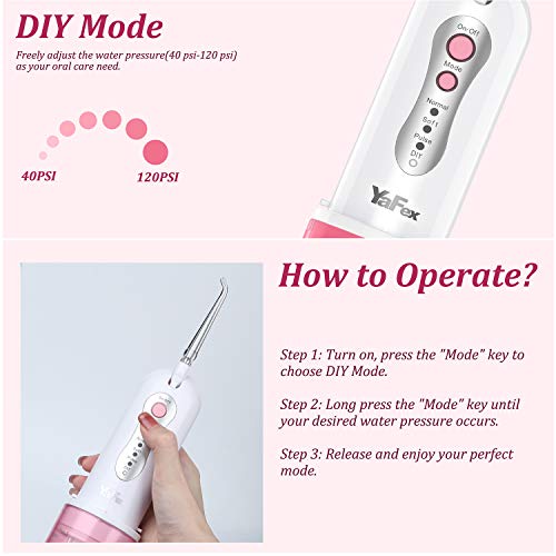 Water Dental Flosser Cordless for Teeth: Portable Oral Irrigator Rechargeable Collapsible Travel Teeth Cleaner with Case…