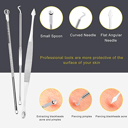 [Latest]Blackhead Remover Tool, Boxoyx 10 Pcs Professional Pimple Comedone Extractor Popper Tool Acne Removal Kit…