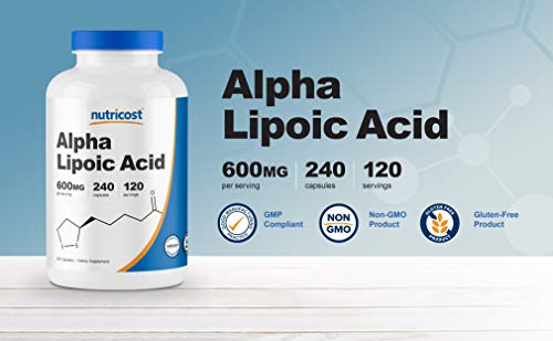 Nutricost Alpha Lipoic Acid 600mg Per Serving, 240 Capsules – Gluten Free, Vegetarian Capsules, Soy Free & Non-GMO