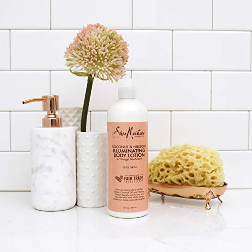 SheaMoisture Coconut Oil and Hibiscus Illuminating Body Lotion for Dull, Dry Skin, 13 Fl Oz