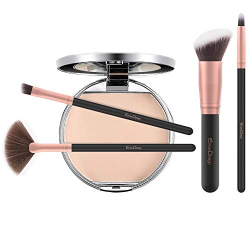 EmaxDesign Makeup Brushes 17 Pieces Premium Synthetic Foundation Brush Powder Blending Blush Concealer Eye Face Liquid…