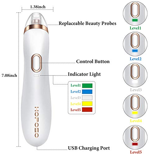 HOPOSO Blackhead Remover Pore Vacuum Facial Nose Pore Cleaner Pimple Acne Comedone Extractor Electric Blackhead Removal…