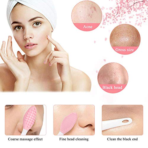 Double-sided Silicone Exfoliating Lip Brush Skin Care Soft Lip&nose Brush Tool Manual Facial Cleaning Brushes 4pcs