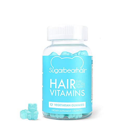 Sugarbear Hair Vegan Vitamin Gummies for Normal Hair Growth Vitamin C, Biotin, B12, Zinc, Iodine, Folic Acid, Coconut…