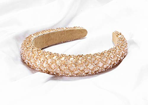 Fashion Headband for Women Crystal Champagne Head Band Design Bridal Elegant Wedding Headwear Wide Hairbands For Girl