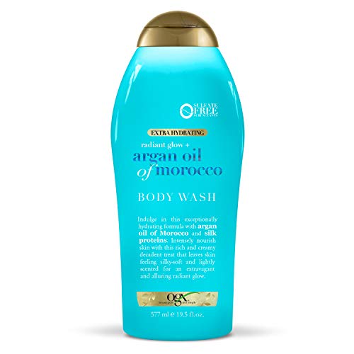 OGX Radiant Glow + Argan Oil of Morocco Extra Hydrating Body Wash for Dry Skin, Moisturizing Gel Body Cleanser for Silky…