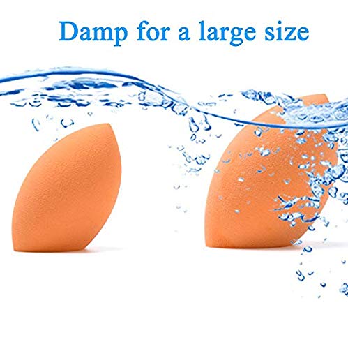 4 Pcs Makeup Sponge Set Blender Beauty Foundation Blending Sponge,Flawless for Liquid,Cream,Powder, Orange Makeup…