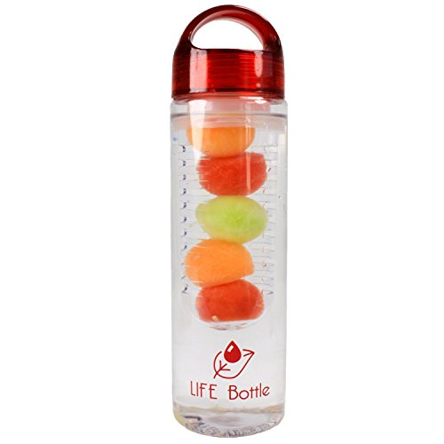 Life Bottle Fruit Infuser Water Bottle, Create Natural Flavored Water, Delicious & Healthy, Easy to Use Water Bottle…