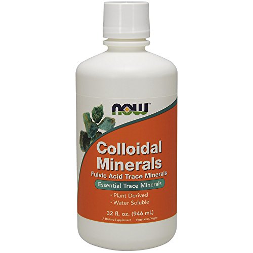 NOW Supplements, Colloidal Minerals Liquid, Plant Derived, Essential Trace Minerals, 32-Ounce