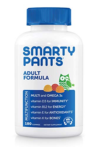 SmartyPants Daily Gummy Multivitamin Adult: Vitamin C, D3, & Zinc for Immunity, Omega 3 Fish Oil (DHA/EPA), Iodine…