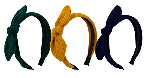 STHUAHE 3PCS Ladies Women Girls High Quality Pure Color Handmade bowknot Hair Hoop Hairband Headband Hair Accessories by…