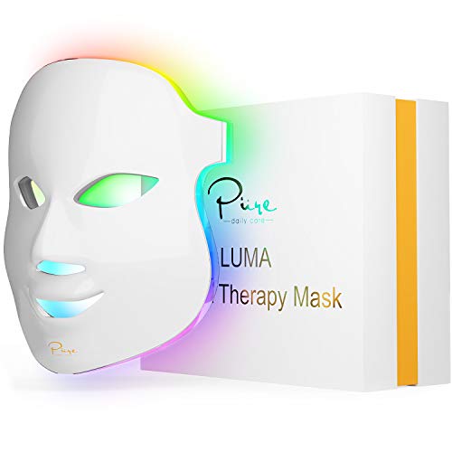 Pure Daily Care Luma LED Skin Treatment Mask – Home Facial Skin Rejuvenation & Anti-Aging Light Therapy, 7 Color LED…
