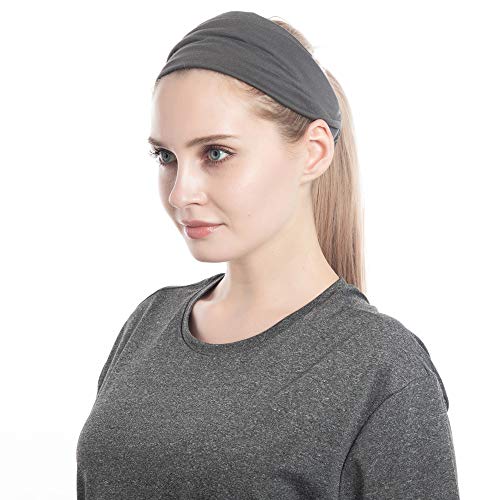 QUEXIAOMIN Wide Headbands for Women Black Stylish Head Wraps Boho Thick Hairbands Large African Sport Yoga Turban…