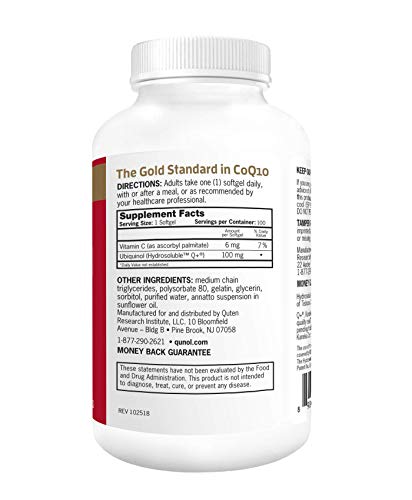 Ubiquinol CoQ10 100mg Softgels, Qunol Mega Ubiquinol 100mg – Superior Absorption – Active form of Coenzyme Q10 for Heart…