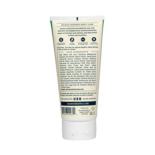 Seaweed Bath Co. Hydrate Body Cream, Lavender Scent, 6 Ounce, Sustainably Harvested Seaweed, Kukui Oil, Hyaluronic Acid…
