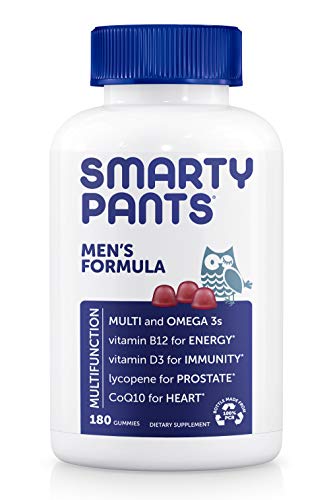 SmartyPants Men’s Formula, Daily Multivitamin for Men: Vitamins C, D3, Zinc, Omega 3, CoQ10, & B12 for Immune Support…