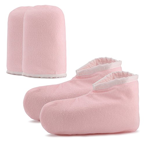 Segbeauty Paraffin Wax Bath Terry Cloth Gloves Booties, Wax Care Insulated Cotton Mittens, Heat Therapy Spa Treatment…