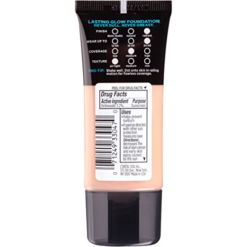 L’Oréal Paris Makeup Infallible Up to 24HR Pro-Glow Foundation, 203 Nude Beige, 1 fl; oz.