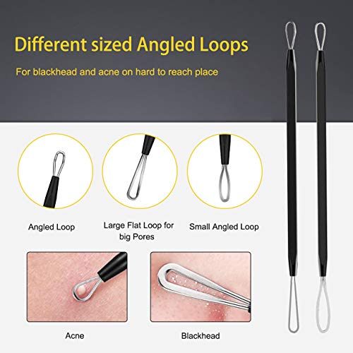 Pimple Popper Tool Kit – Boxoyx 10 Pcs Blackhead Remover Comedone Extractor Kit with Metal Case for Quick and Easy…