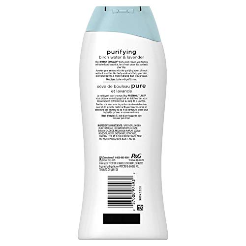 Olay Body Wash – Fresh Outlast – Purifying Birch Water & Lavender – Net Wt. 13.5 FL OZ (400 mL) Per Bottle – Pack of 3…
