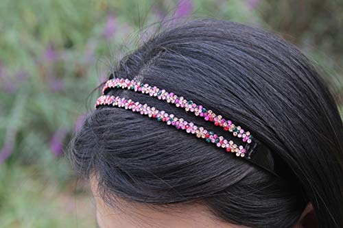 Yeshan Rhinestone Headbands for Women with Teeth Comb Headbands Crystal Non-slip Hair Hoop for Women Girls,Pack of 4