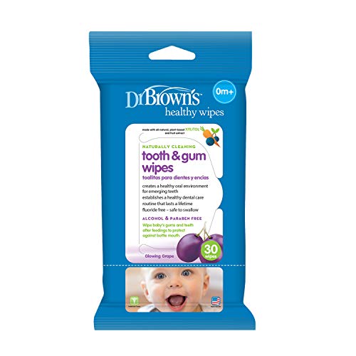 Dr. Brown’s Tooth, Tongue and Gum Cleaner Wipes, 30 Count
