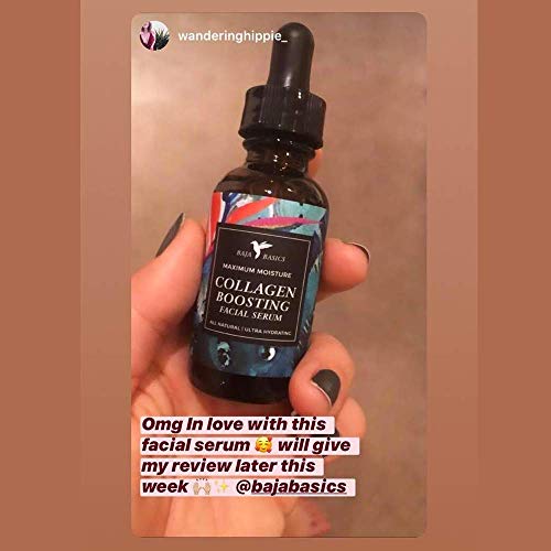 Collagen Boosting Face Serum with Vitamin C by Baja Basics, Anti Aging, Deep Hydration for Dry Skin, Collagen Building…