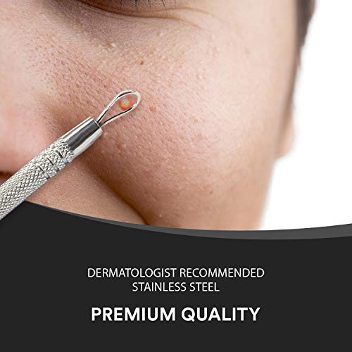 Lancet for Facial Milia Remover and Whitehead Extractor. Double Ended Angled Circle Loop & Sharp Needle Pimple Popper…