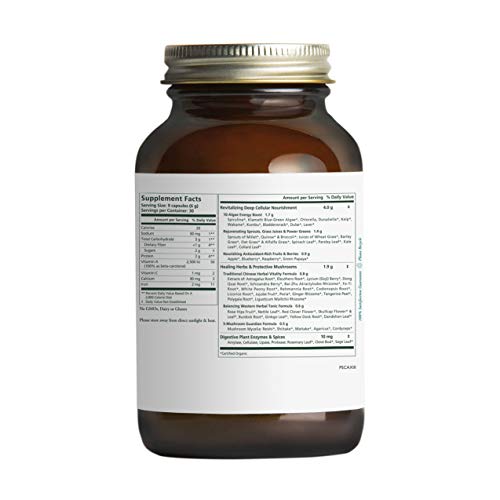 PURE SYNERGY Superfood | 270 Capsules | Certified Organic | Non-GMO | Green Superfood with 60+ Greens, Veggies and Herbs…