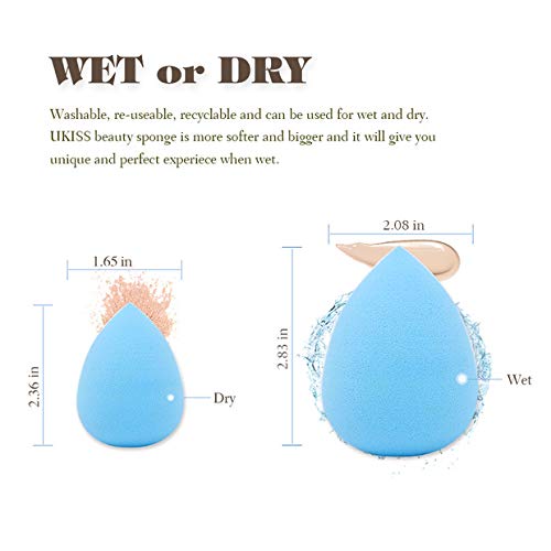 UKISS 3-PCS 360°Flawless Beauty Sponge Blender Set for Foundation, cream,powder or  Liquid Application -Latex Free & Special VE Material – Beauty Sponge Innovation -Water-drop shape