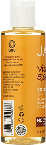 JASON Vitamin E 5,000 IU All Over Body Nourishment Oil, 4 oz. (Packaging May Vary)