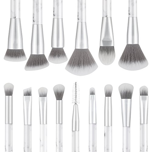 UNIMEIX Marble Makeup Brushes 15 Pieces Makeup Brush Set Premium Face Eyeliner Blush Contour Foundation Cosmetic Brushes…