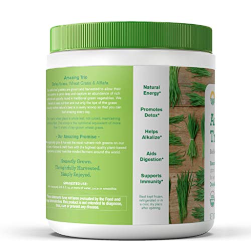 Amazing Grass Greens Trio: Greens Powder with Wheatgrass, Alfalfa, & Barley Grass, Rich Source of Chlorophyll, 30…