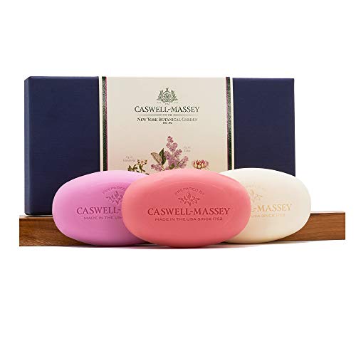 Caswell-Massey Triple Milled Floral Luxury Three-Soap Gift Set, Lilac, Gardenia & Honeysuckle Soap Bars For Women, Made…