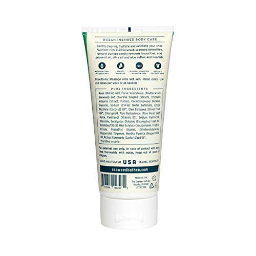 The Seaweed Bath Co. Body Scrub, Eucalyptus & Peppermint, Hydrating, Exfoliating, Natural Organic Bladderwrack Seaweed…