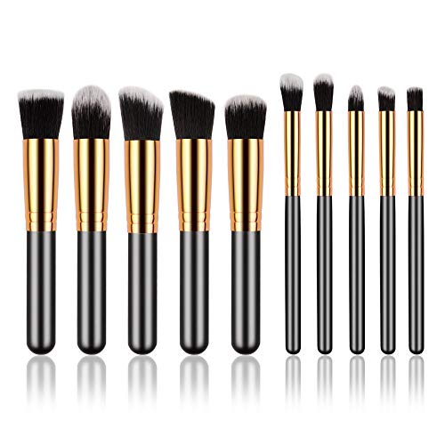 Makeup Brush Set – Premium Synthetic 10pcs Mini Eyeshadow Powder Eyebrow Eyeliner Blush Foundation Concealer Cosmetic…