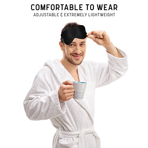 Silk Sleep Eye Mask for Men Women, Comfortable Super Soft Eye Mask with Adjustable Strap, 100% Pure Silk, Works with…