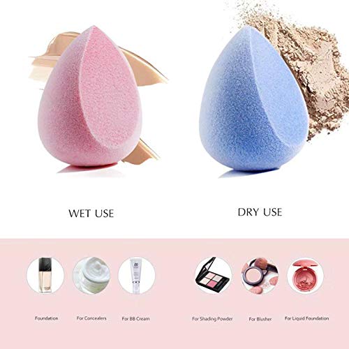 Snowflakes Microfiber Velvet Beauty Sponge with Makeup Blender Holder Set 5 PCS, Flawless Blender Sponge for Foundations…