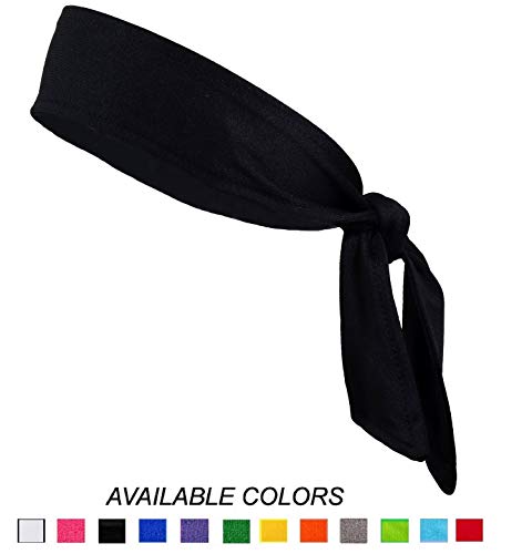 Kenz Laurenz Headbands Tie on Headband for Women Men Running Athletic Hair Head Band Elastic Sports Sweat Basketball…