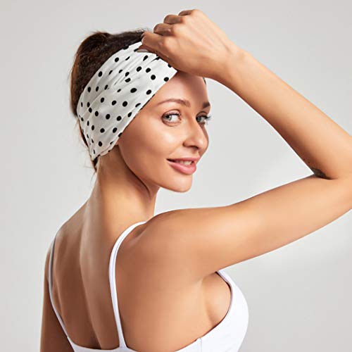 Campsis Fashion Headbands White Criss Cross Hairbands Strecthy Knotted Head Wrap for Women and Girls(Pack of 3)