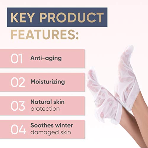 Moisturizing Foot Mask for Dry Cracked Feet & Heels – Korean Foot Care Mask Spa – Ultra Hydrating Socks with Shea butter…