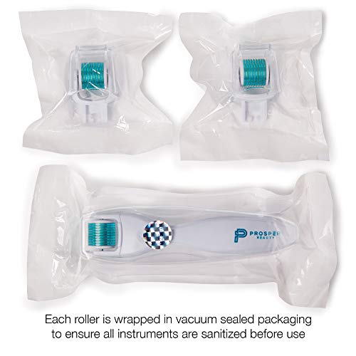 Derma Roller Microneedle 6 Piece Kit [DERMAROLL by Prosper Beauty] Face Roller with 4 Replaceable Heads Exfoliation…
