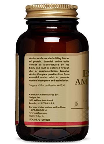 Solgar Essential Amino Complex, 90 Vegetable Capsules – Free Form Essential Amino Acids – Non-GMO, Vegan, Gluten Free…